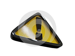 Yellow TriangleÂ Warning 3d Sign with Exclamation Mark